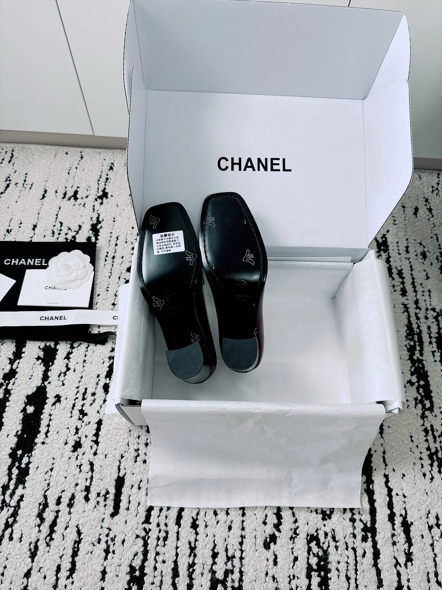 CHANEL Heels Patent Lamb Leather Burgundy-Black EU35-41 B80202609110534 - Image 11