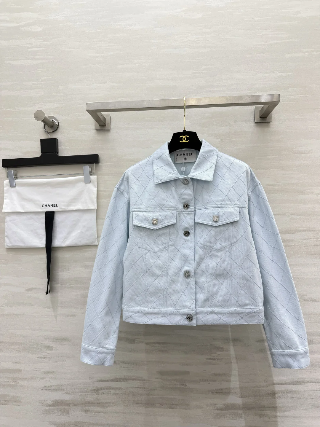 CHANEL Jackets Denim Light Blue S_M_L C25202609062632