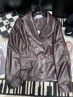 CHANEL Jackets Lamb Leather Brown S-M-L-XL H40202609063070