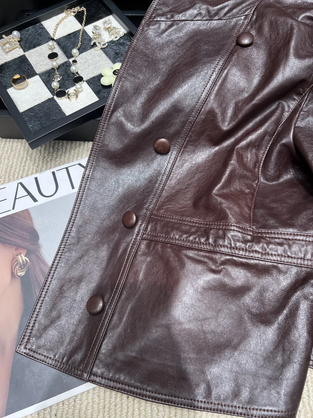CHANEL Jackets Lamb Leather Brown S-M-L-XL H40202609063070 - Image 4