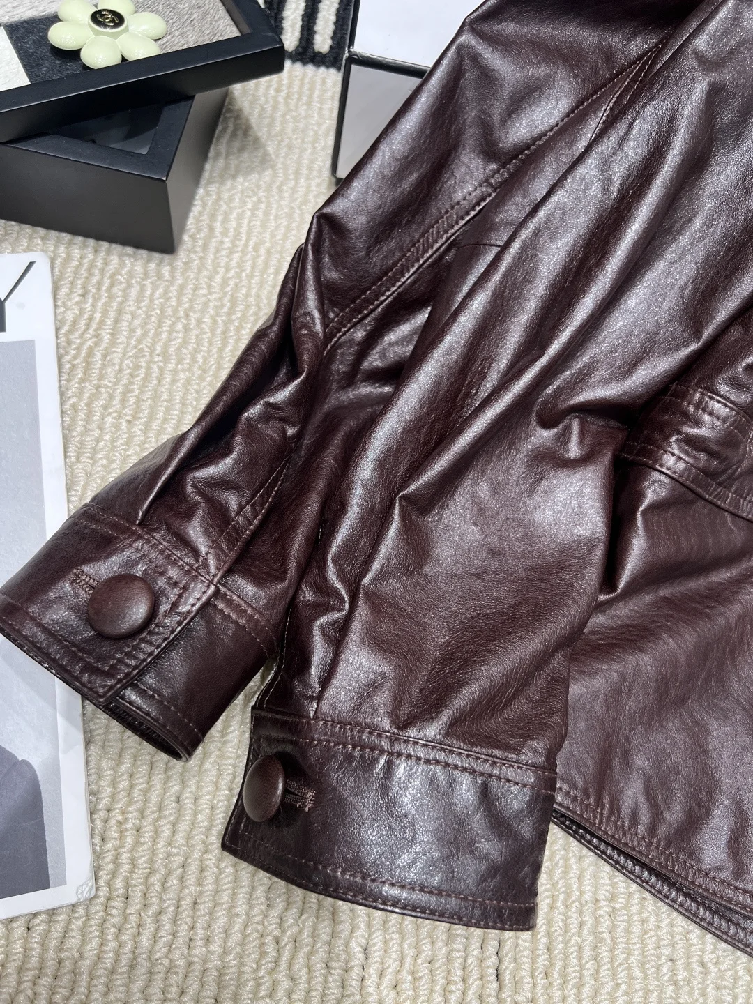 CHANEL Jackets Lamb Leather Brown S-M-L-XL H40202609063070 - Image 5