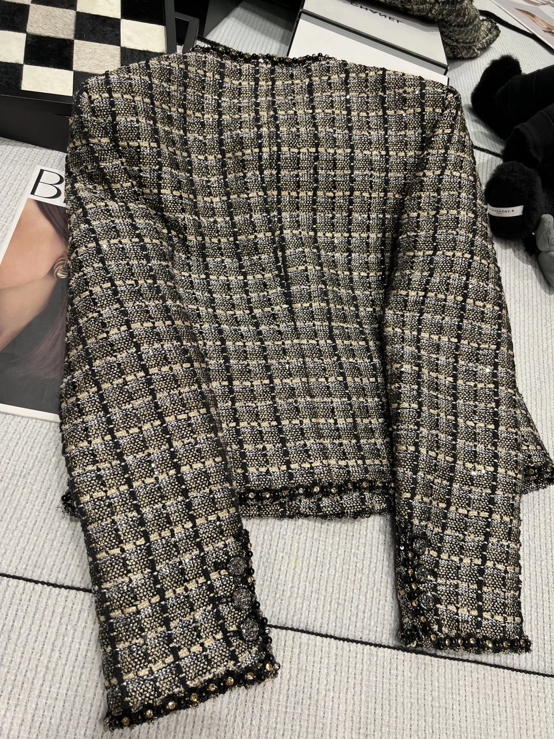 CHANEL Jackets Mixed Yarn Black-Gold S-M-L D95202609061884 - Image 8