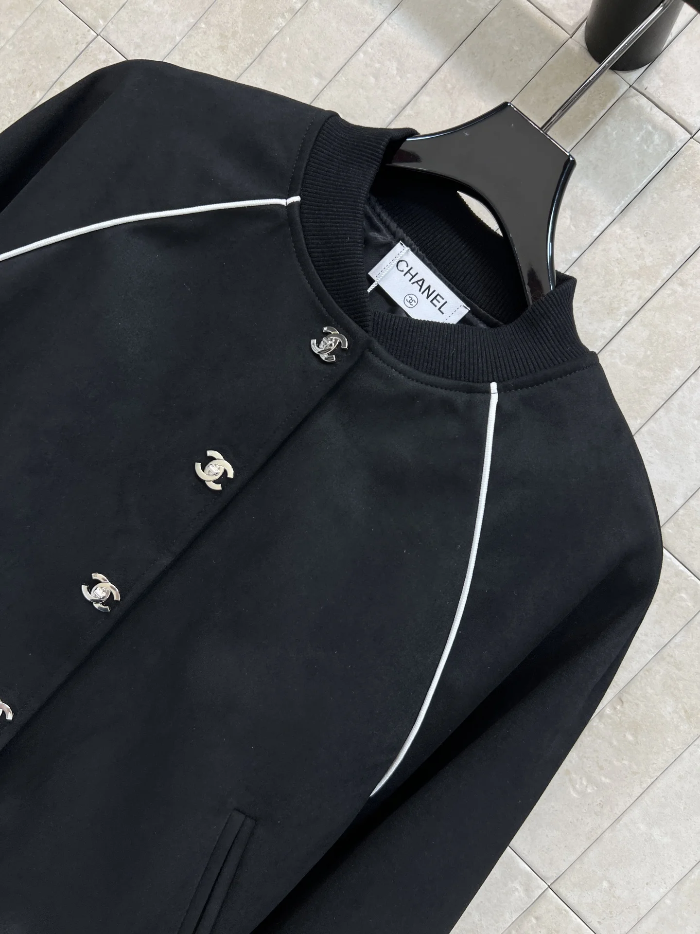 CHANEL Jackets Suede Leather Brown-Black S-L C15202609060019 - Image 4