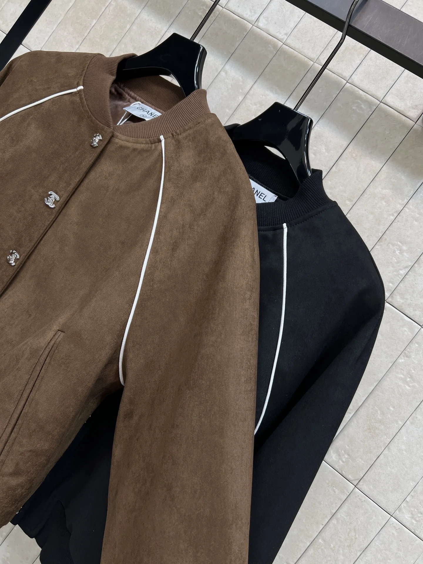 CHANEL Jackets Suede Leather Brown-Black S-L C15202609060019 - Image 6
