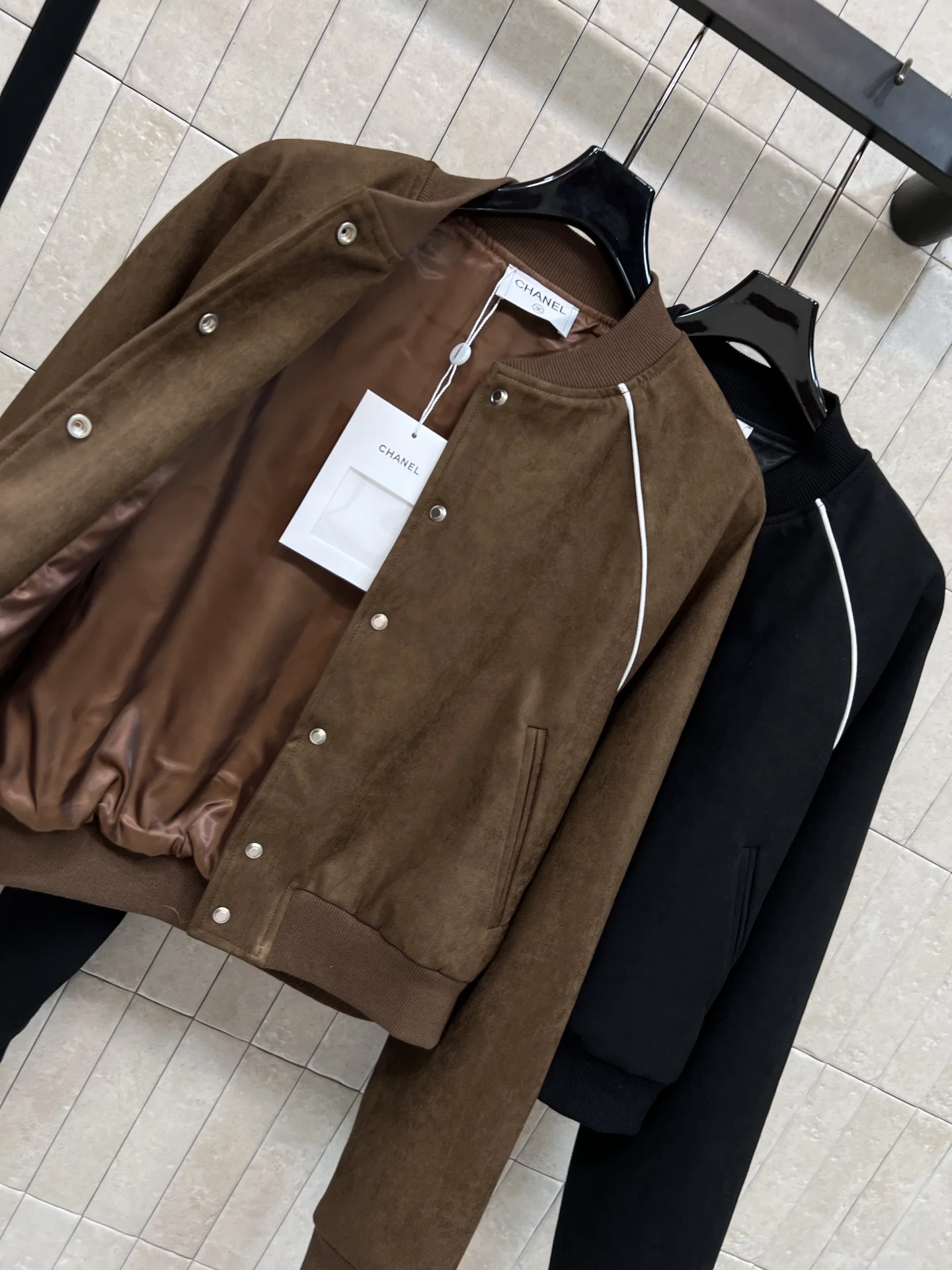 CHANEL Jackets Suede Leather Brown-Black S-L C15202609060019 - Image 8