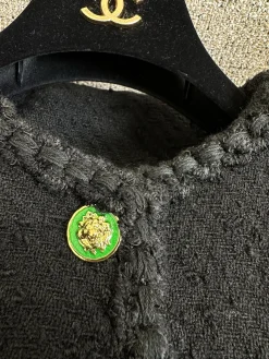 Alternative view of CHANEL Jackets Tweed Black-Gold S-M-L D25202609062777