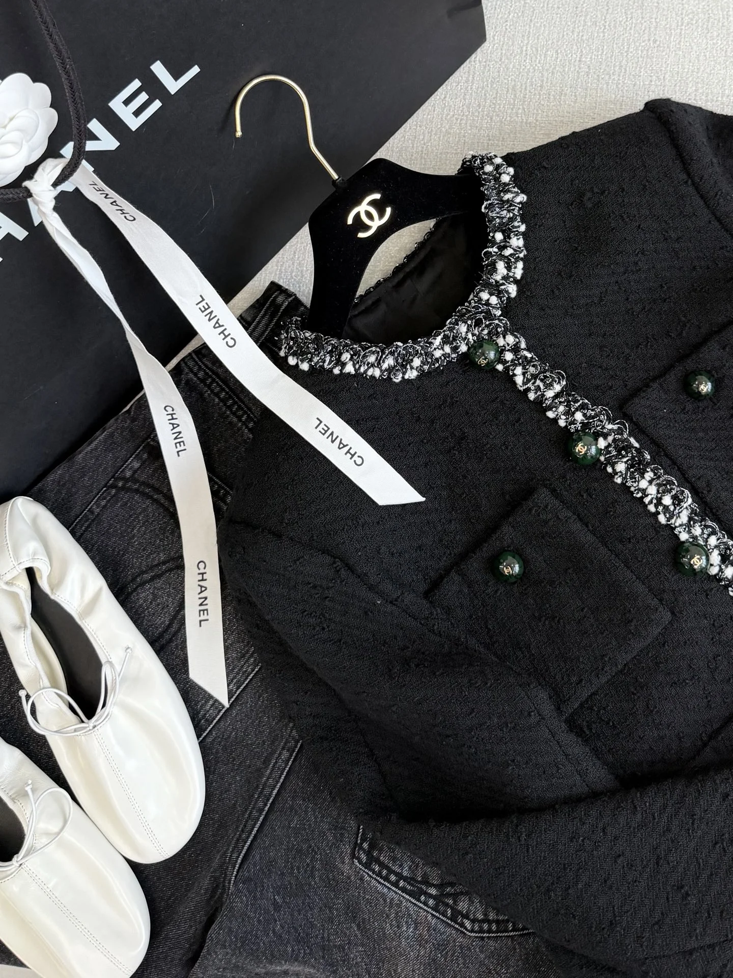 CHANEL Jackets Tweed Black-White S-L F85202609063093 - Image 2