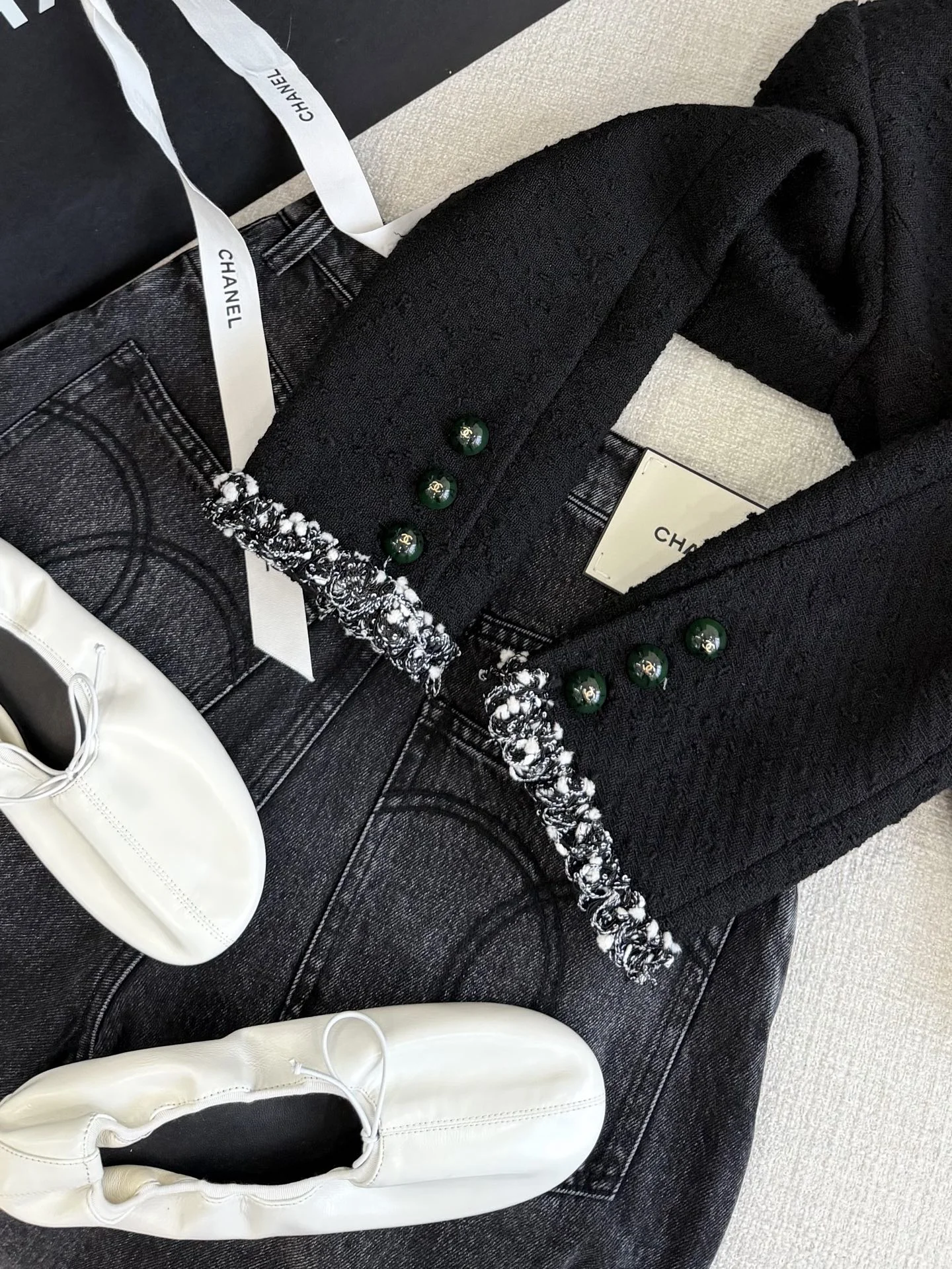 CHANEL Jackets Tweed Black-White S-L F85202609063093 - Image 8