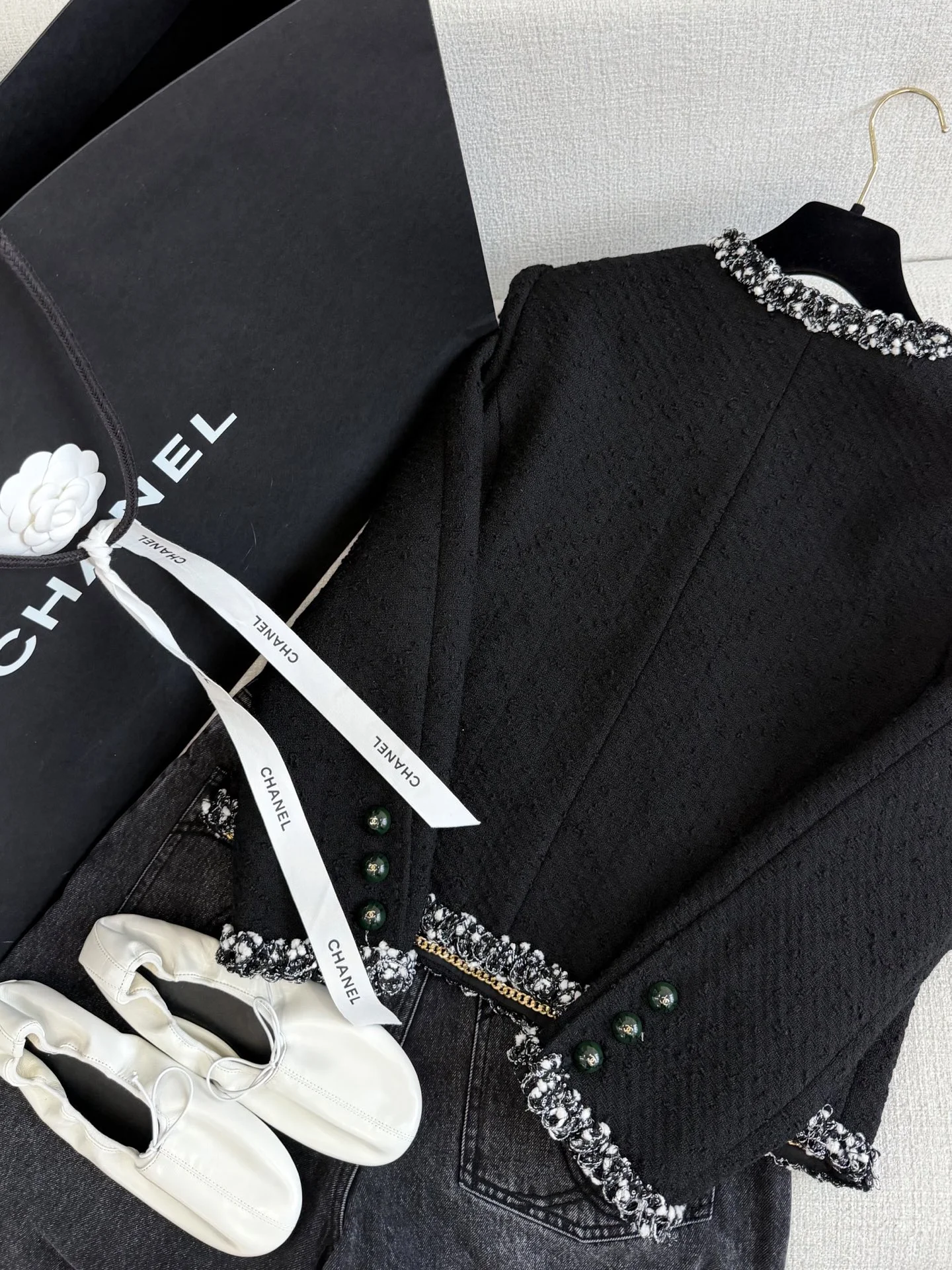 CHANEL Jackets Tweed Black-White S-L F85202609063093 - Image 9