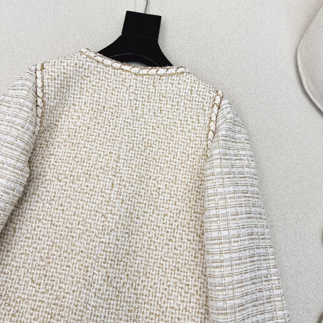 CHANEL Jackets Tweed White-Gold S-L D75202609060558 - Image 9