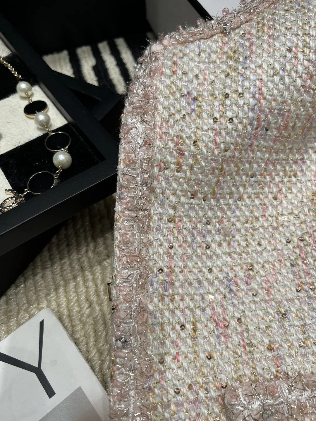 CHANEL Jackets Tweed White-Pink S M L D35202609063067 - Image 5