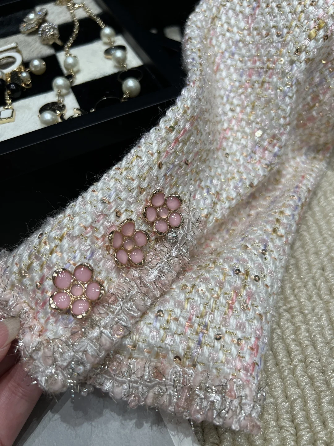CHANEL Jackets Tweed White-Pink S M L D35202609063067 - Image 6