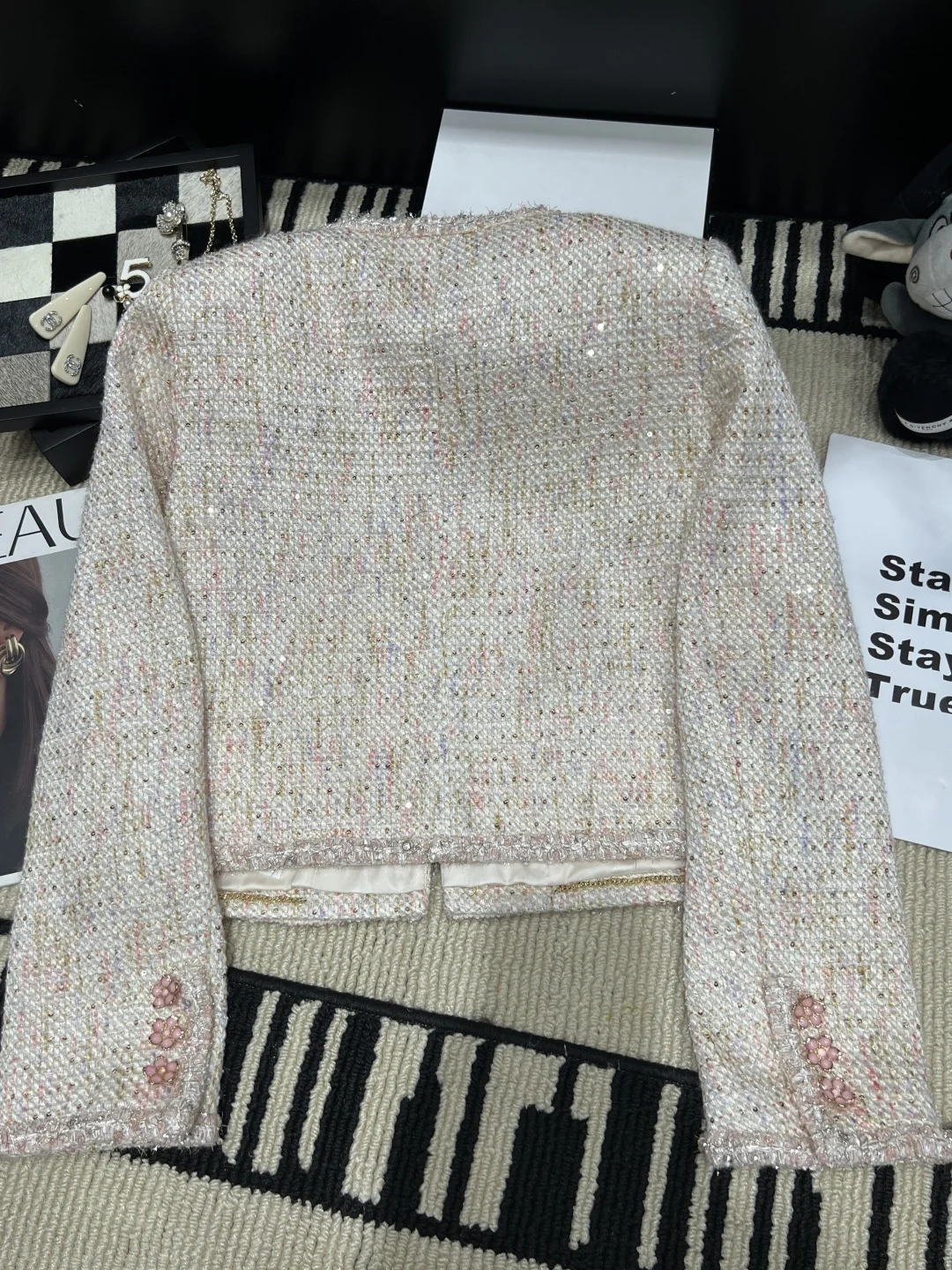 CHANEL Jackets Tweed White-Pink S M L D35202609063067 - Image 8
