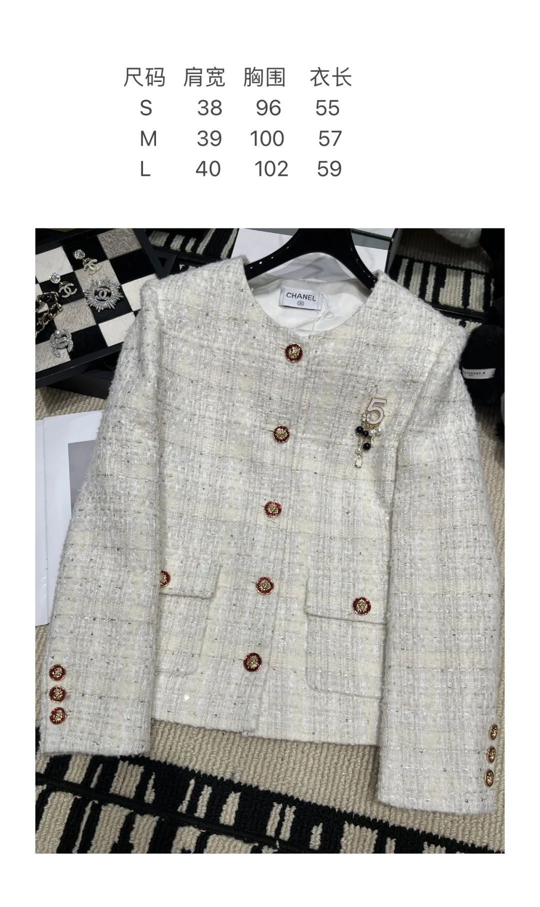 CHANEL Jackets White-Gold S-L D35202609061870 - Image 9
