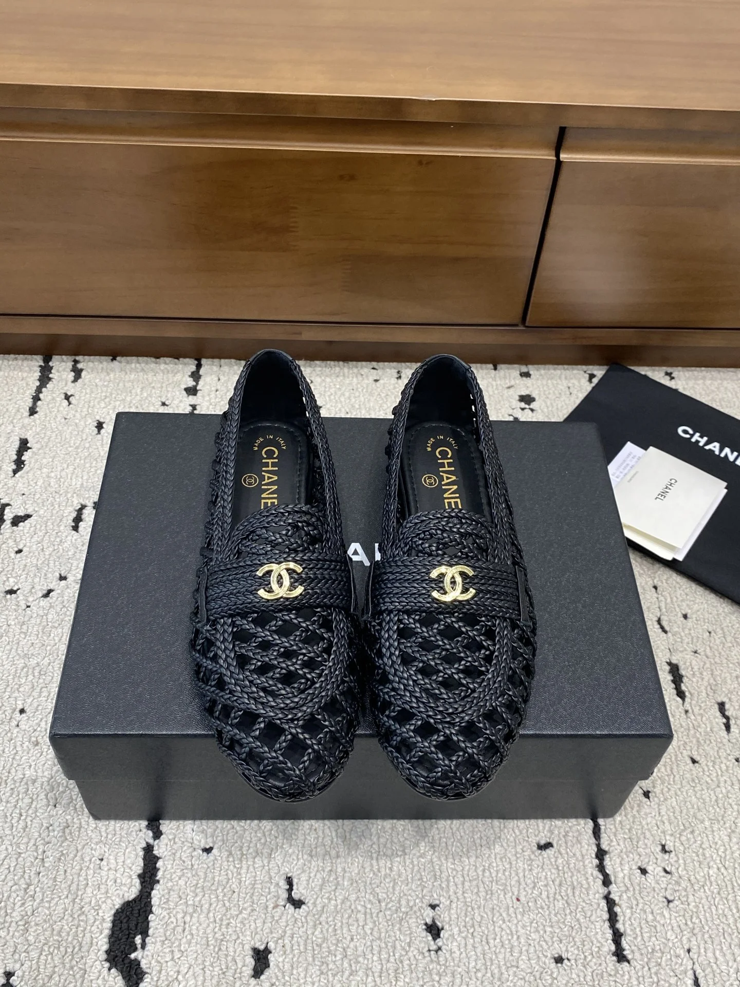 CHANEL Loafers Black-Gold B80202609110239