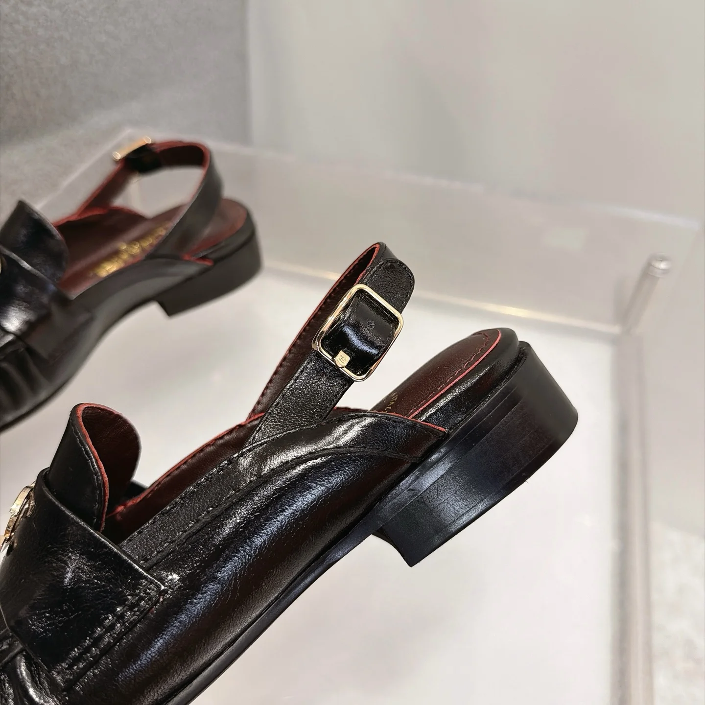 CHANEL Loafers Calfskin Leather Black-Gold EU35-41 B20202609111265 - Image 8
