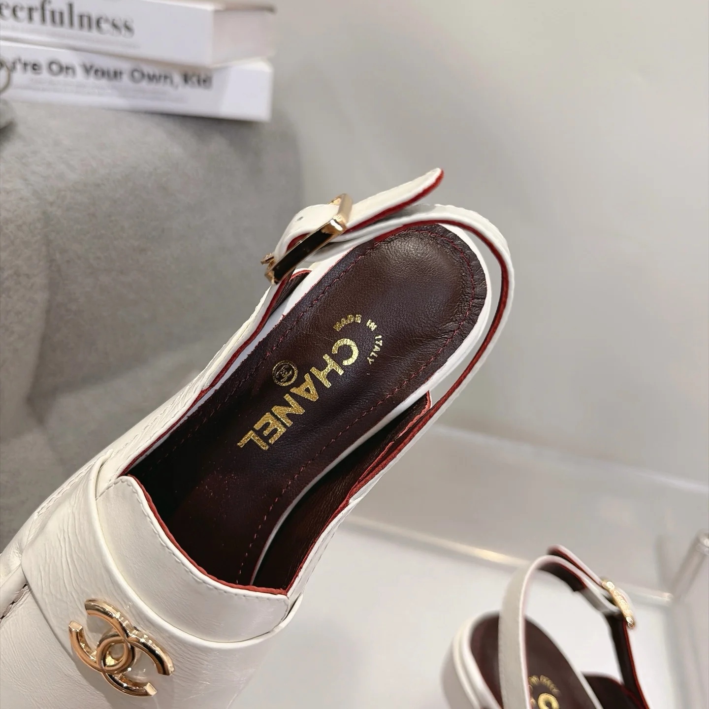 CHANEL Loafers Calfskin Leather White-Gold EU35-41 B20202609111267 - Image 8