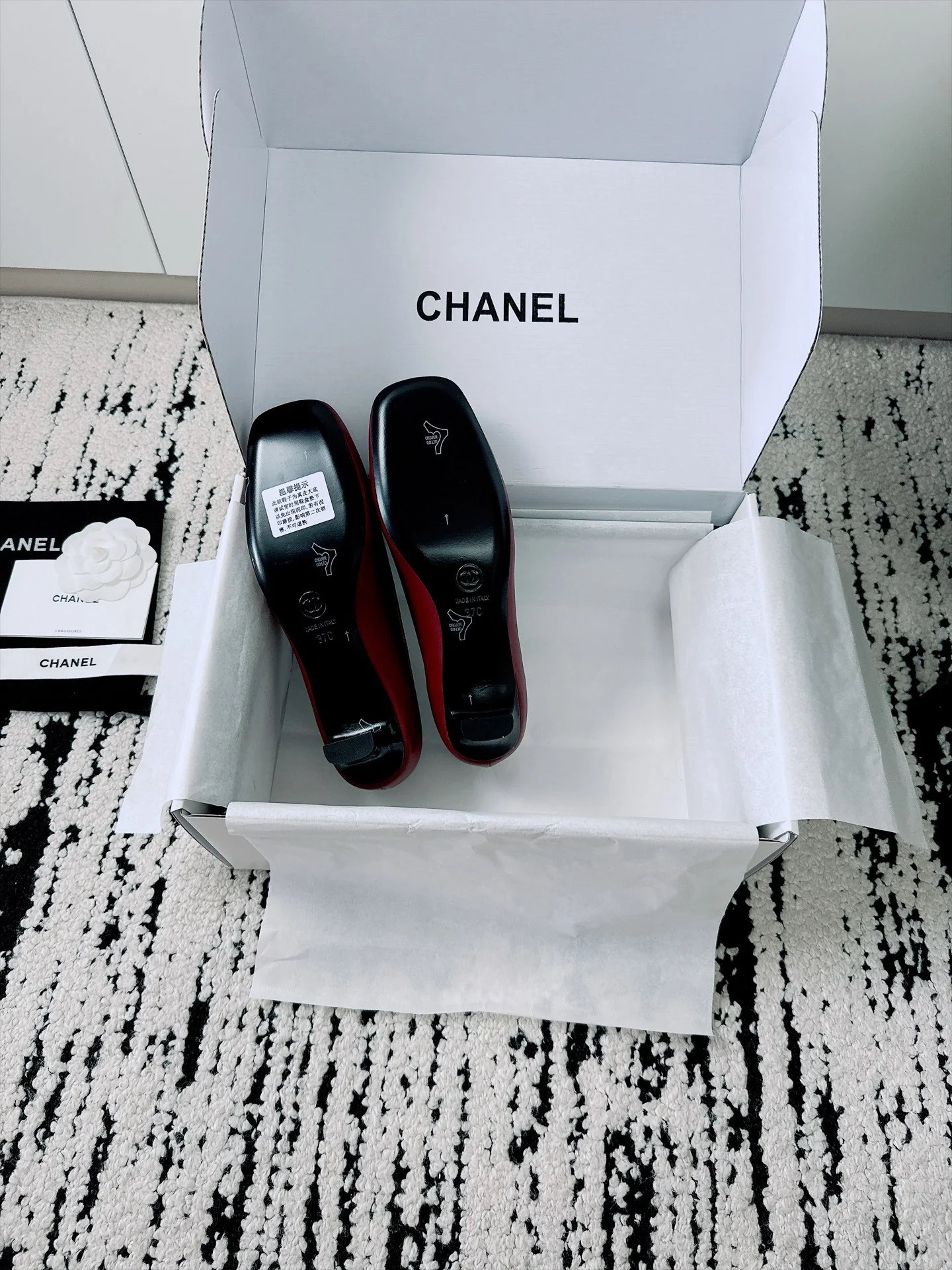 CHANEL Loafers Lamb Leather Burgundy-Black EU35-41 B70202609110528 - Image 10
