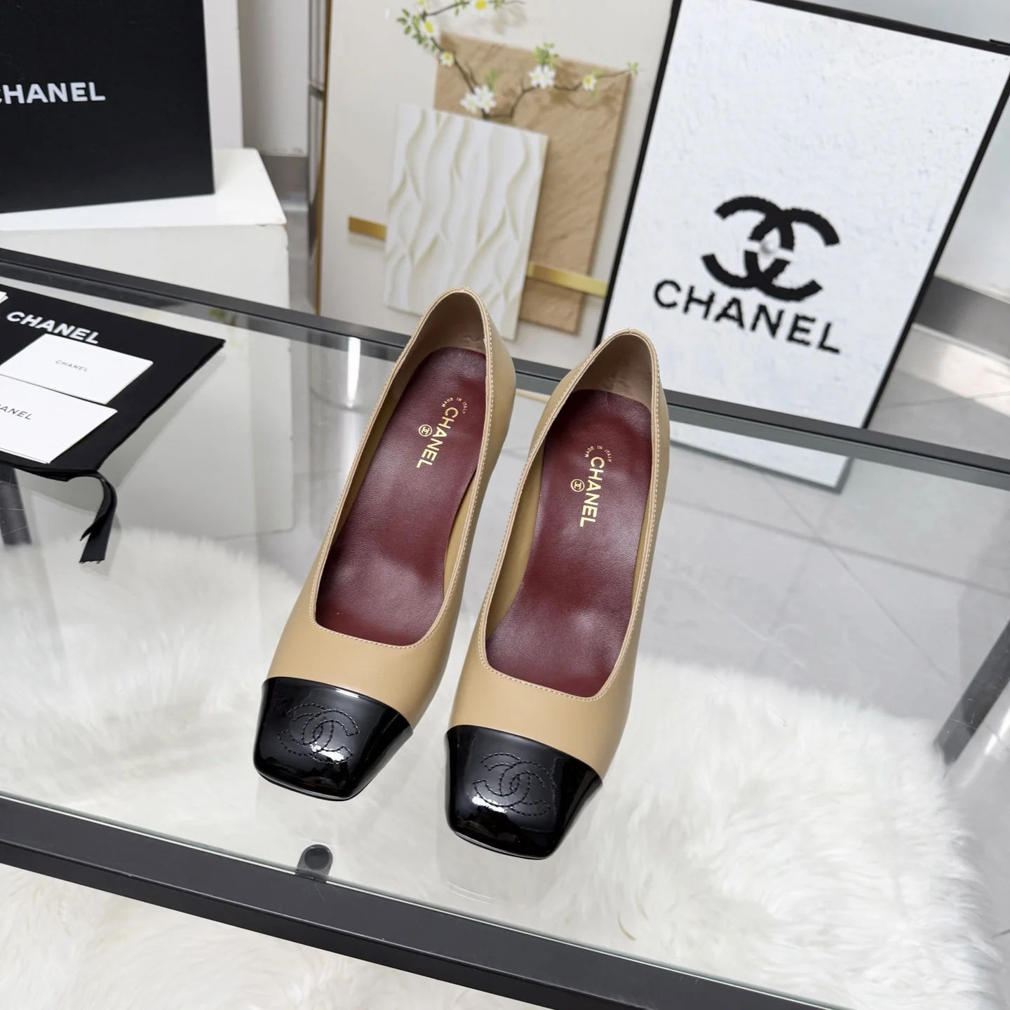 CHANEL Pumps Beige-Black B70202609110271 - Image 8