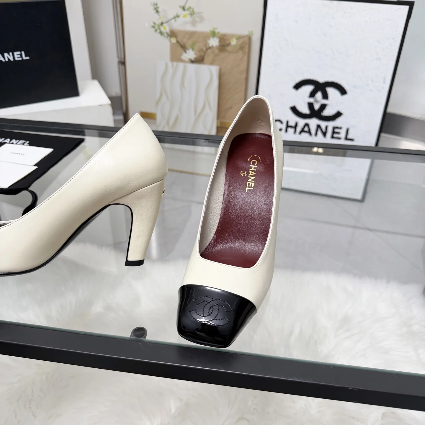 CHANEL Pumps Cream-Black B70202609110272 - Image 8