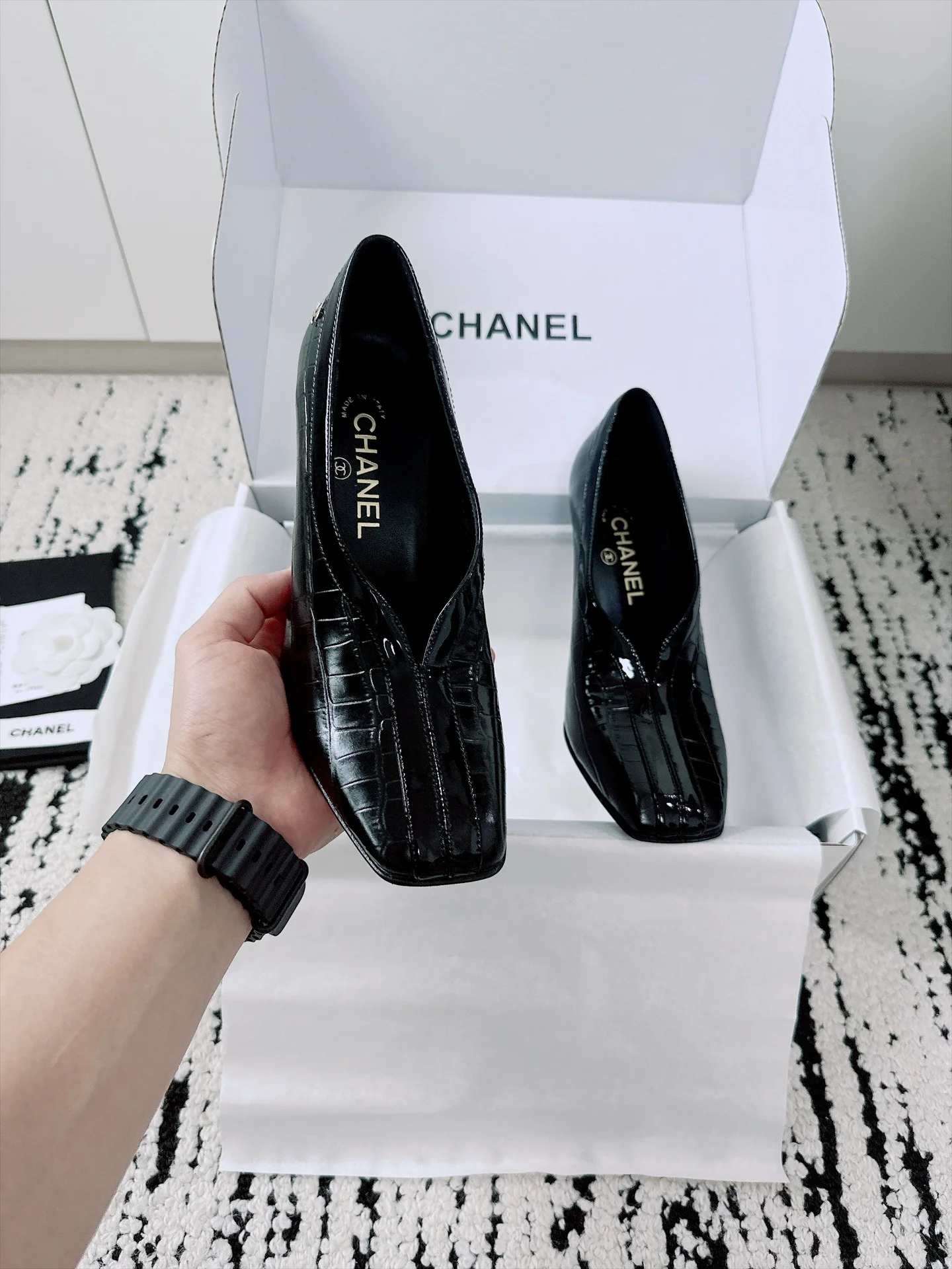 CHANEL Pumps Lamb Leather Black EU35-41 B70202609110521 - Image 12