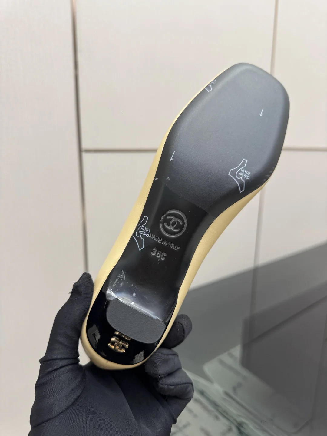CHANEL Pumps Leather Beige-Black EU35-39 B70202609110296 - Image 9