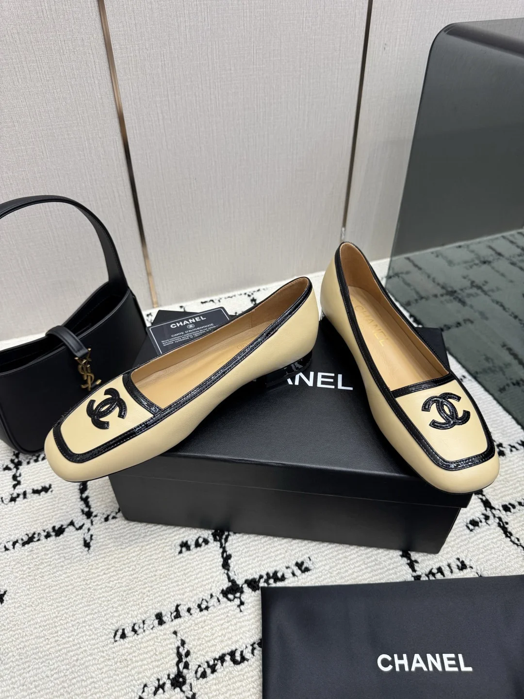 CHANEL Pumps Leather Beige-Black EU35-39 B70202609110302 - Image 3
