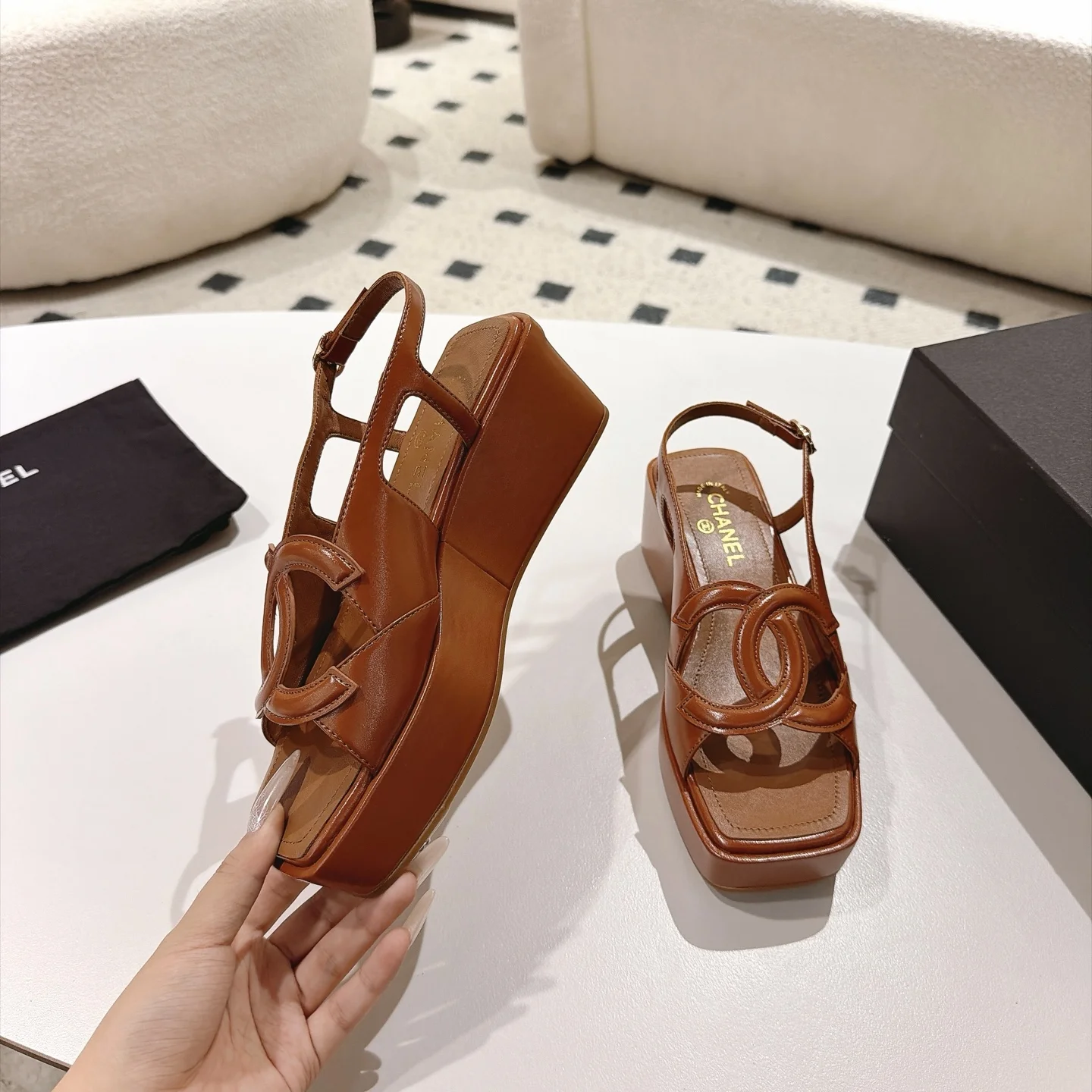 CHANEL Sandals Brown B40202609110876 - Image 3