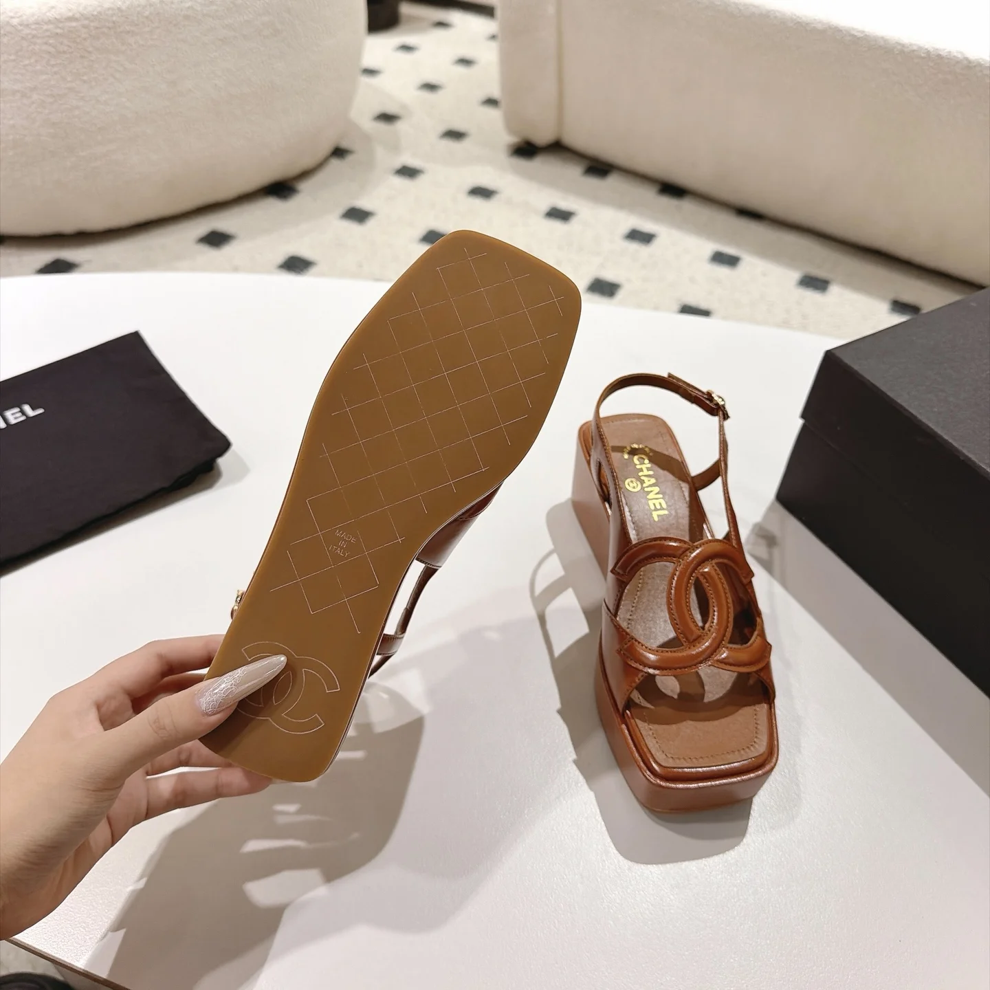 CHANEL Sandals Brown B40202609110876 - Image 9