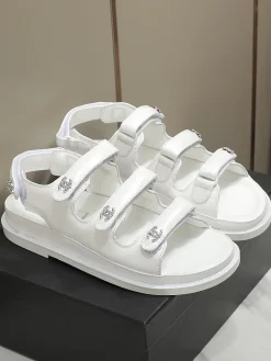 CHANEL Sandals Calf Leather White-Silver EU35-40 B50202609112004