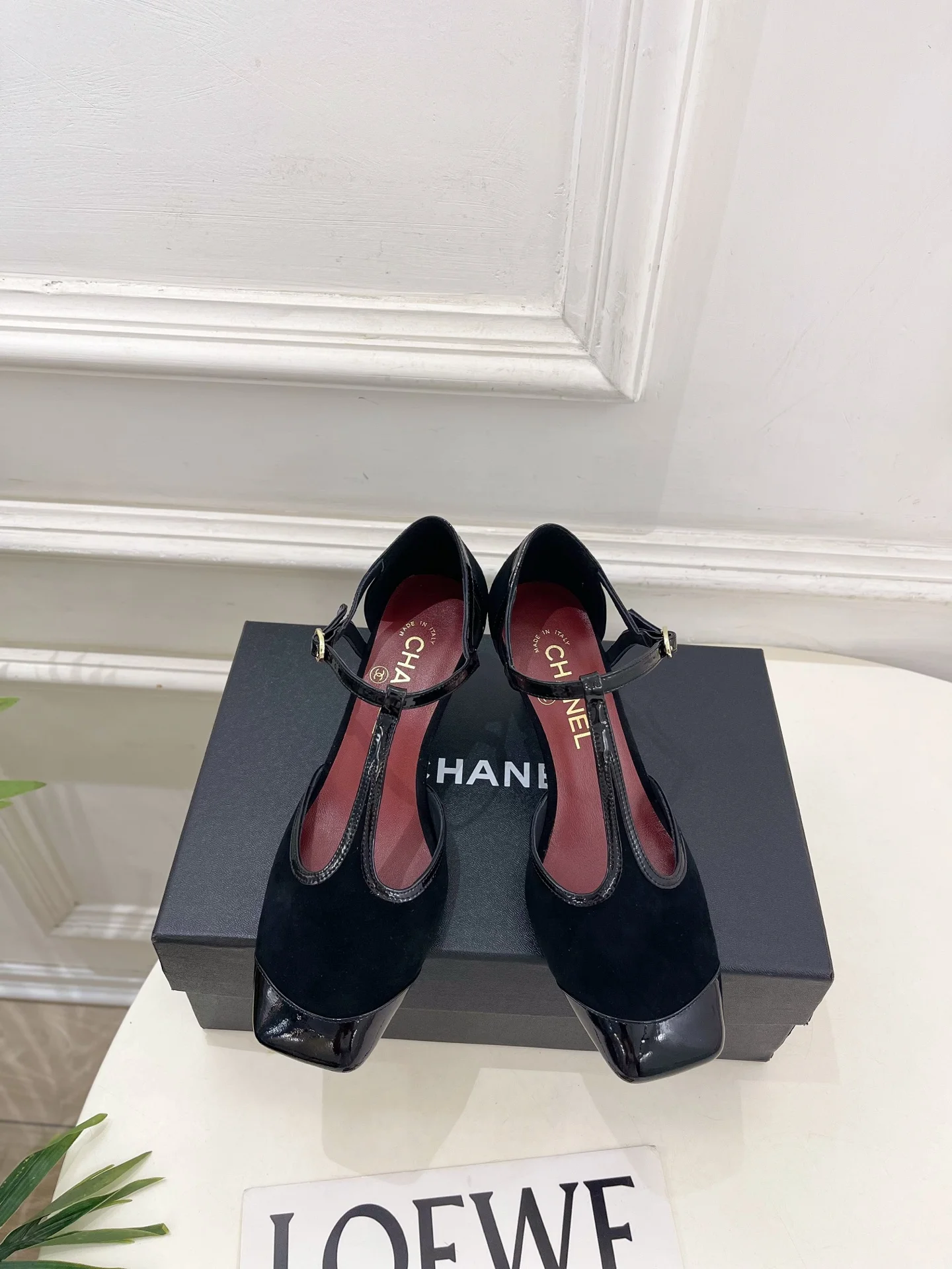 CHANEL Sandals Lambskin Leather Black-Red EU35-39 B70202609110206