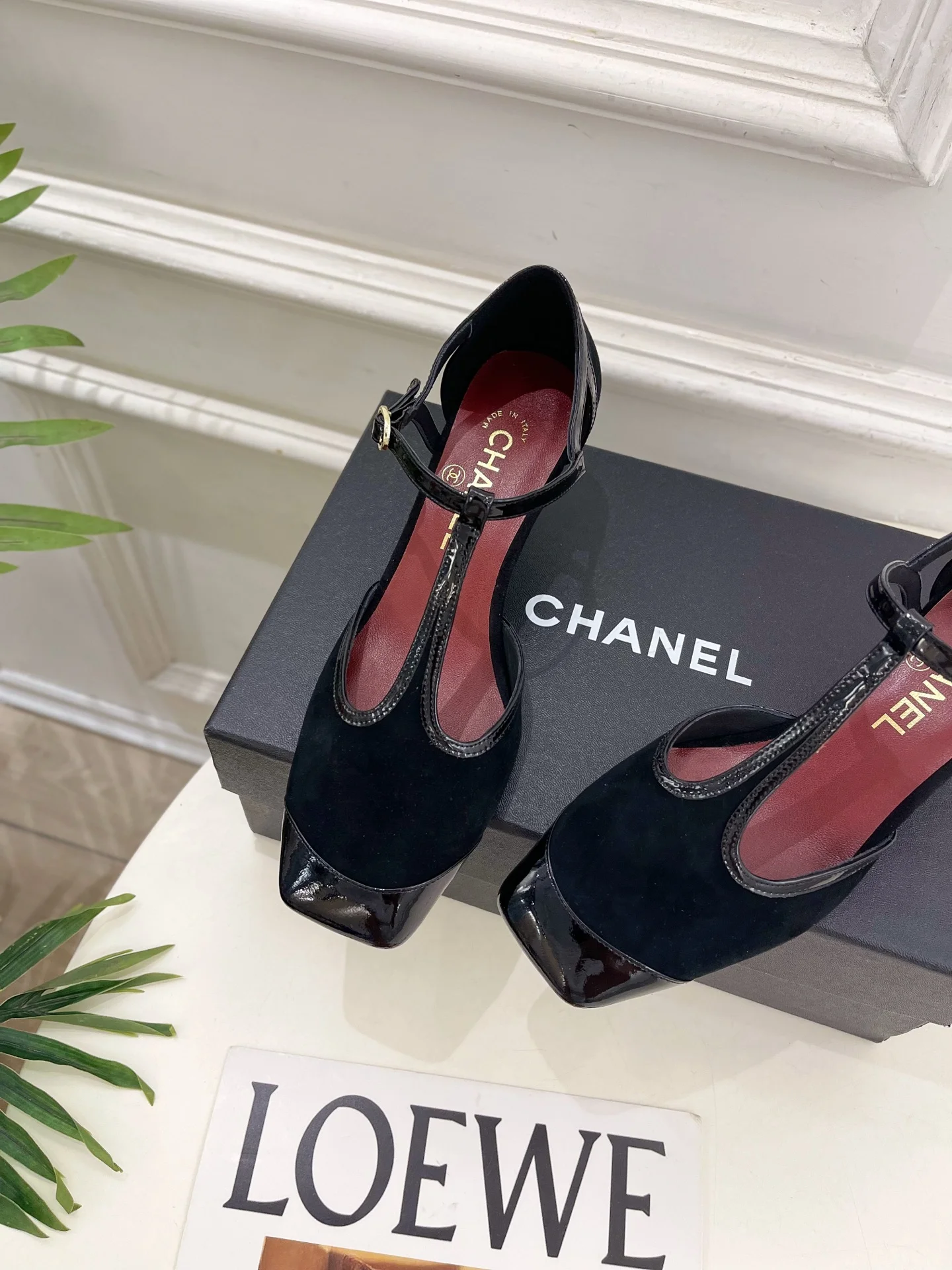 CHANEL Sandals Lambskin Leather Black-Red EU35-39 B70202609110206 - Image 6