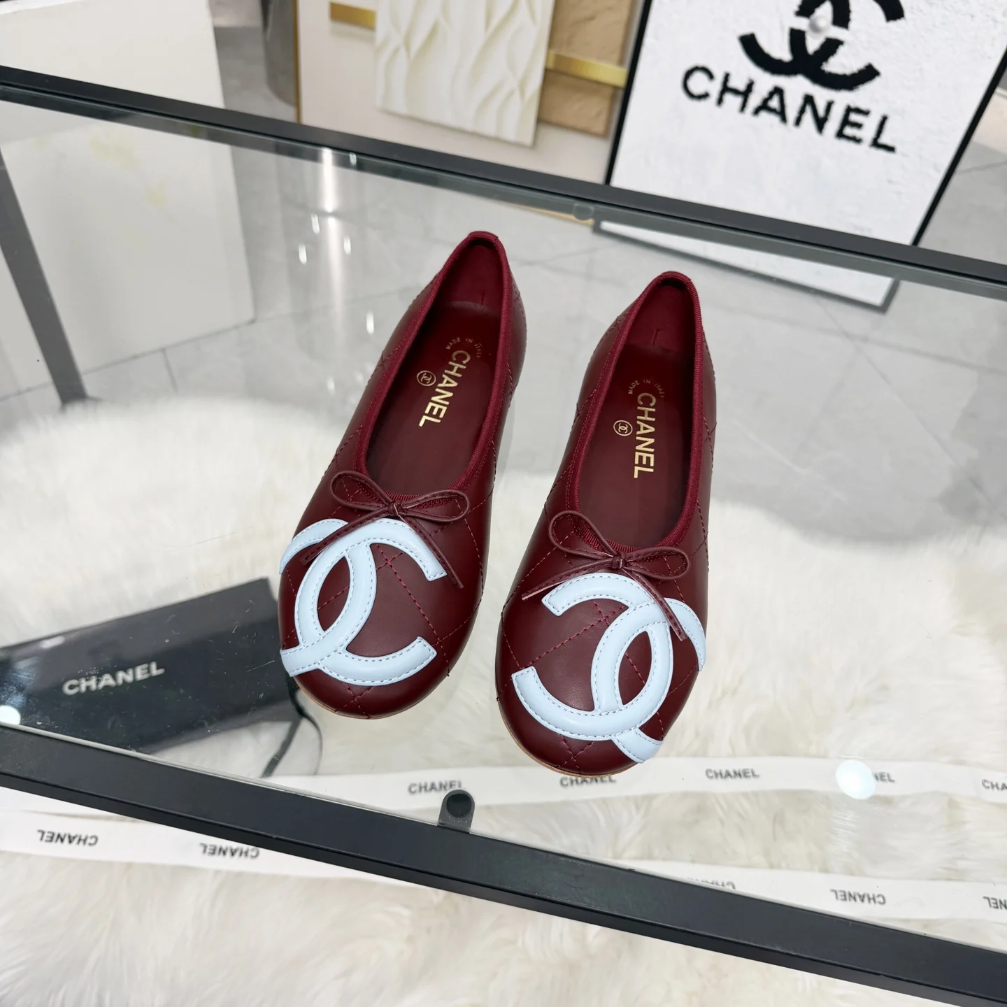 CHANEL Sandals Leather Burgundy-White EU35-41 B70202609110276 - Image 6