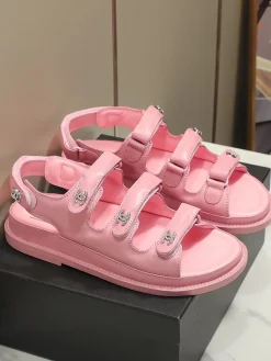 CHANEL Sandals Leather Pink EU35-40 B50202609111999