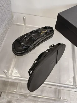 Alternative view of CHANEL Sandals Oiled Leather Black EU35-40 B20202609112001