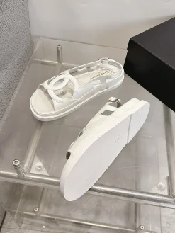 Alternative view of CHANEL Sandals Oiled Leather White EU35-40 B20202609112003