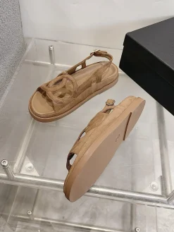 Alternative view of CHANEL Sandals Suede Leather Brown EU35-40 B20202609111997