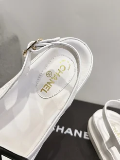 Alternative view of CHANEL Sandals Suede Leather White-Black EU35-40 B20202609112005