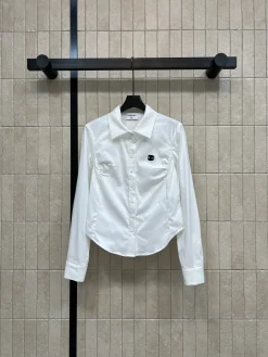 CHANEL Shirts Cotton Blend White-Black S-M-L B55202609061614