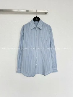 CHANEL Shirts Cotton Polyester Blue-White S-L C70202609061032