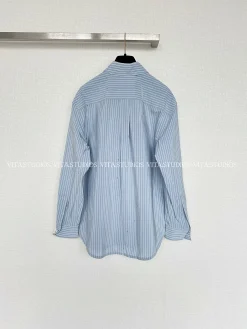 Alternative view of CHANEL Shirts Cotton Polyester Blue-White S-L C70202609061032