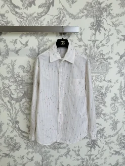 Alternative view of CHANEL Shirts Cotton White-Black-Red S-M-L C25202609062767