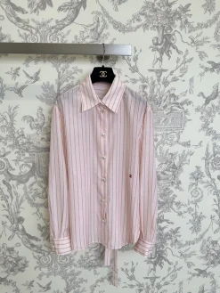 CHANEL Shirts Pink-Gray S-M-L C25202609062765