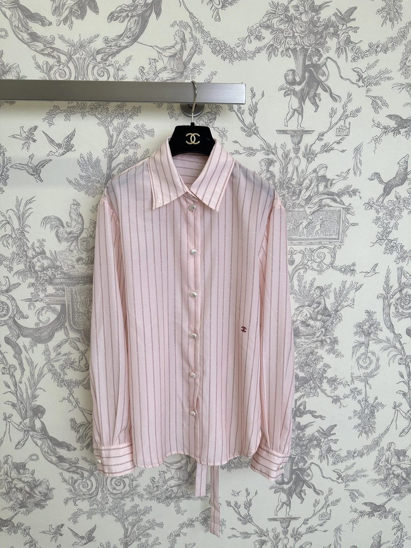 CHANEL Shirts Pink-Gray S-M-L C25202609062765