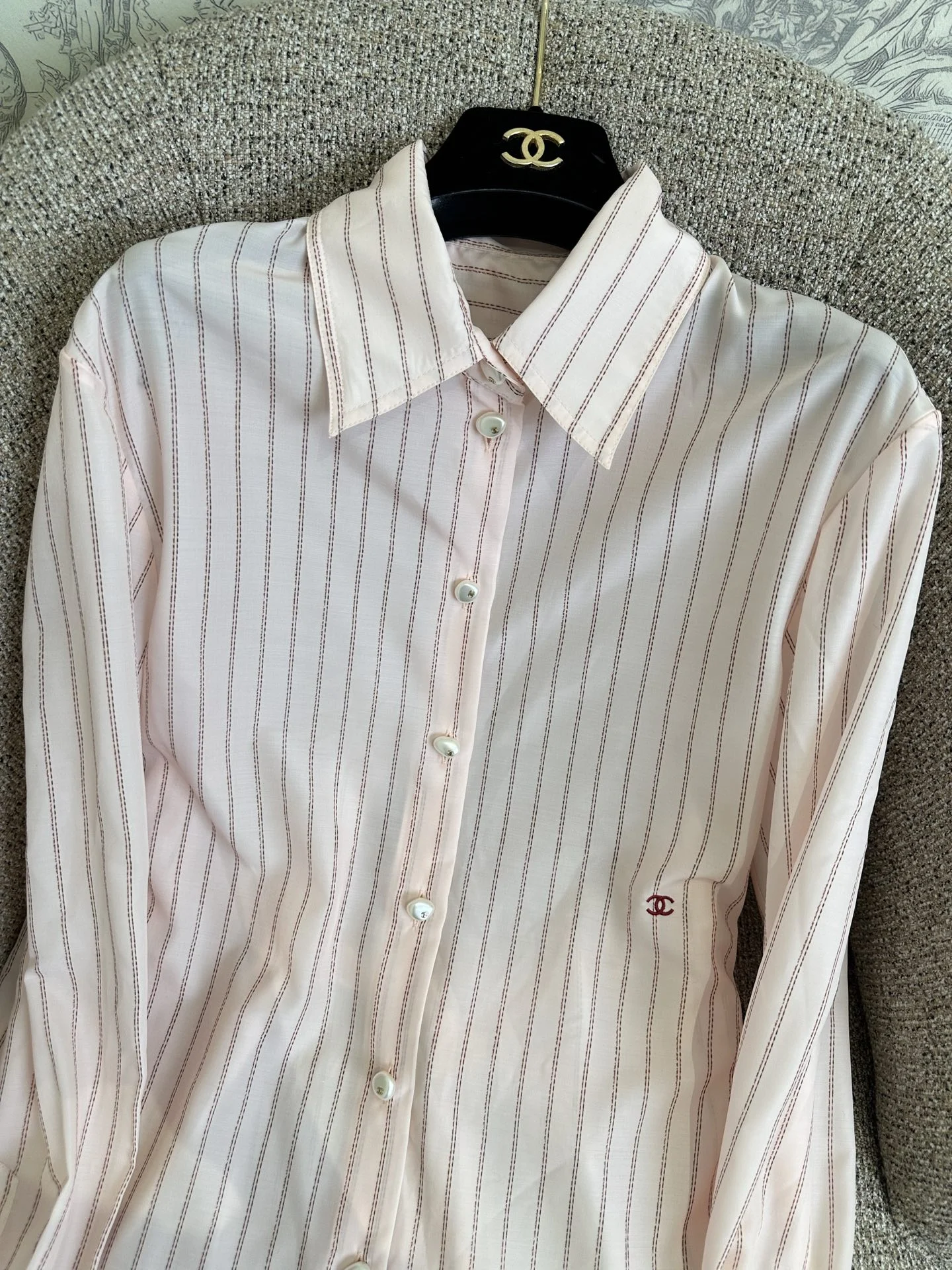 CHANEL Shirts Pink-Gray S-M-L C25202609062765 - Image 8