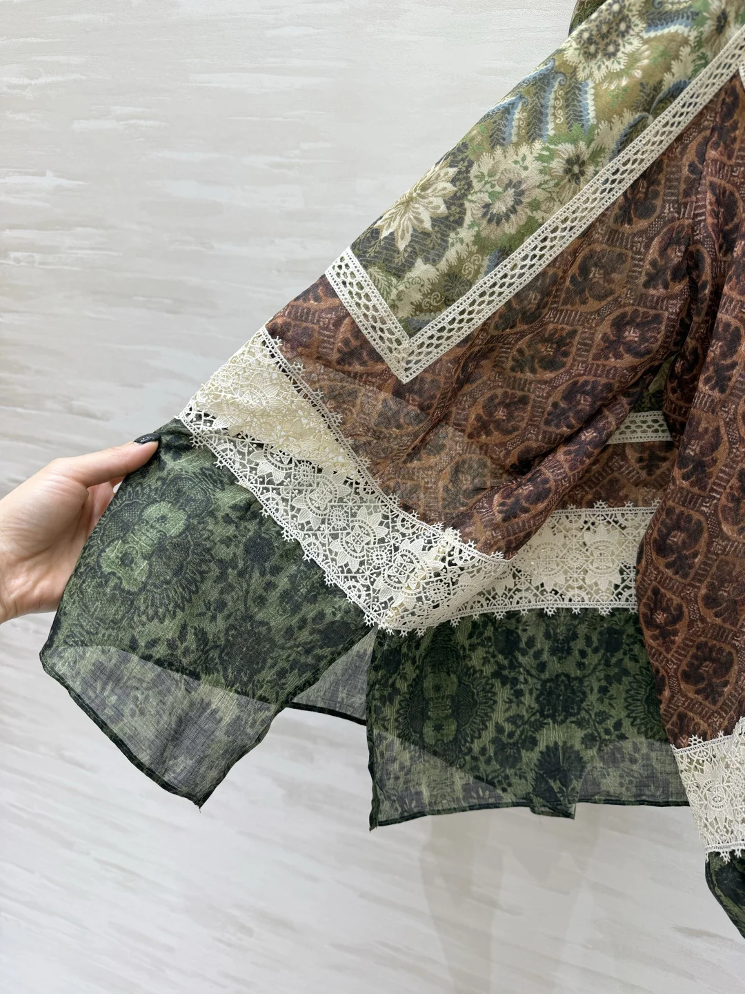 CHANEL Shirts Ramie Lace Green-Brown 36-40 D00202609062624 - Image 2