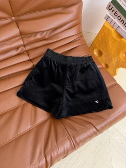 CHANEL Shorts Velvet Black-Silver S-L B35202609061387
