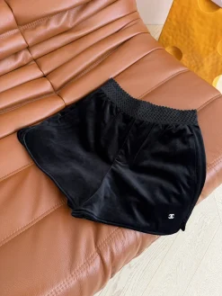 Alternative view of CHANEL Shorts Velvet Black-Silver S-L B35202609061387