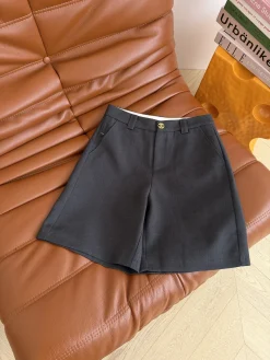 Alternative view of CHANEL Shorts Wool Black-Gray S-L B35202609061394