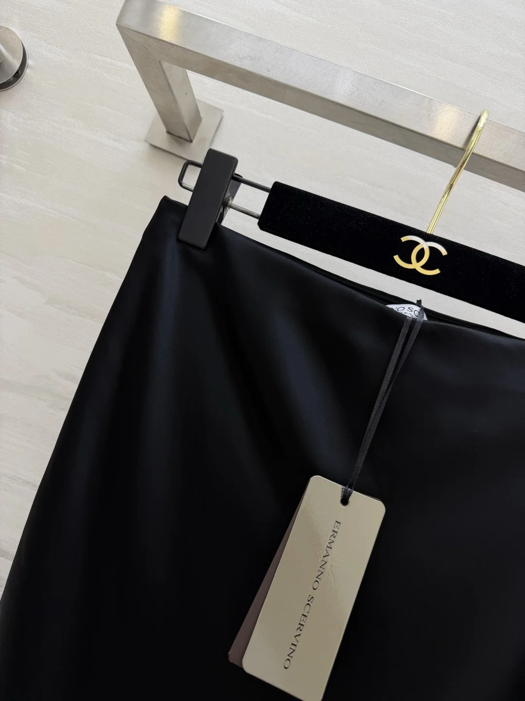 CHANEL Skirts Acetate Satin Black S_M_L B35202609062621 - Image 5